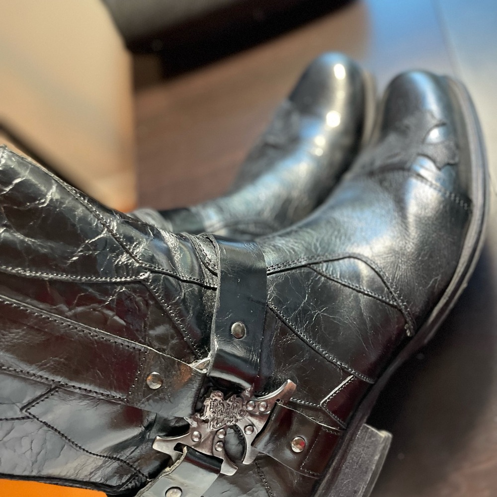 Mark Nason Black Leather Combat Boots